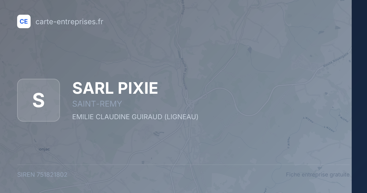 SARL PIXIE — 751821802 — fiche entreprise
