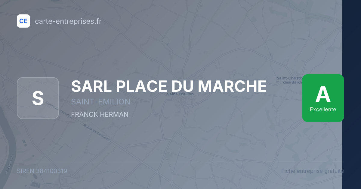 SARL PLACE DU MARCHE — 384100319 — fiche entreprise