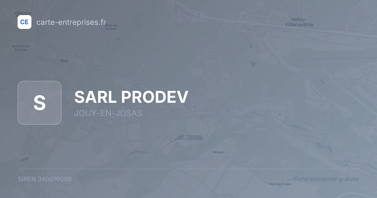 SARL PRODEV — 340816099 — fiche entreprise