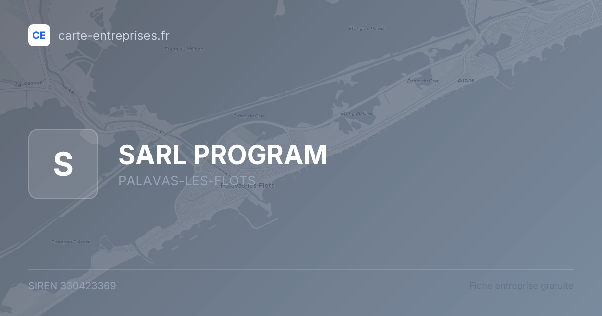 SARL PROGRAM — 330423369 — fiche entreprise