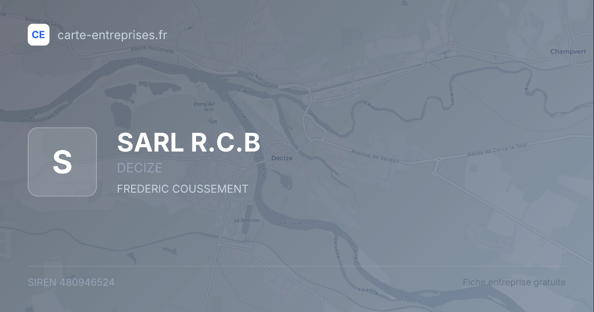 SARL R.C.B — 480946524 — fiche entreprise