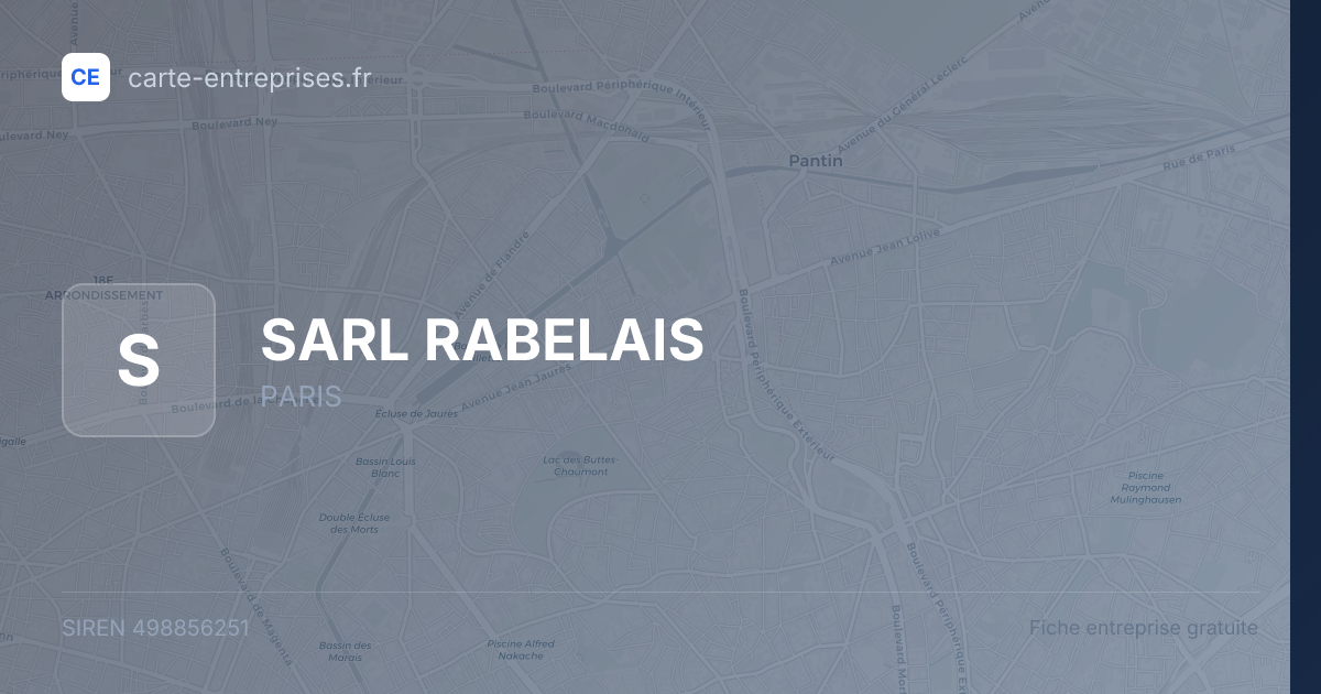 SARL RABELAIS — 498856251 — fiche entreprise