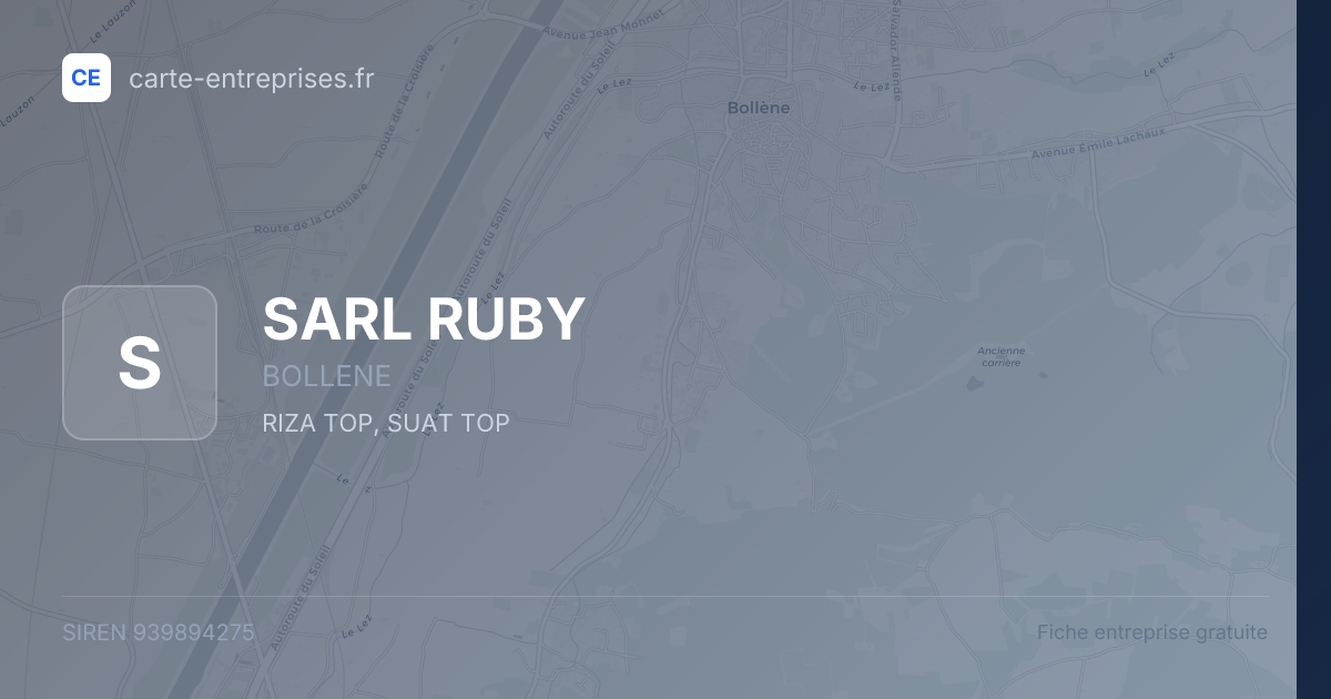SARL RUBY — 939894275 — fiche entreprise
