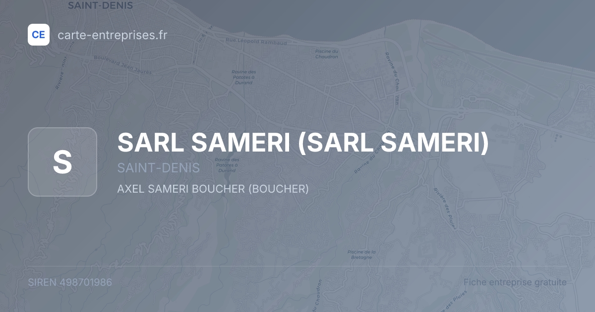 SARL SAMERI — 498701986 — fiche entreprise