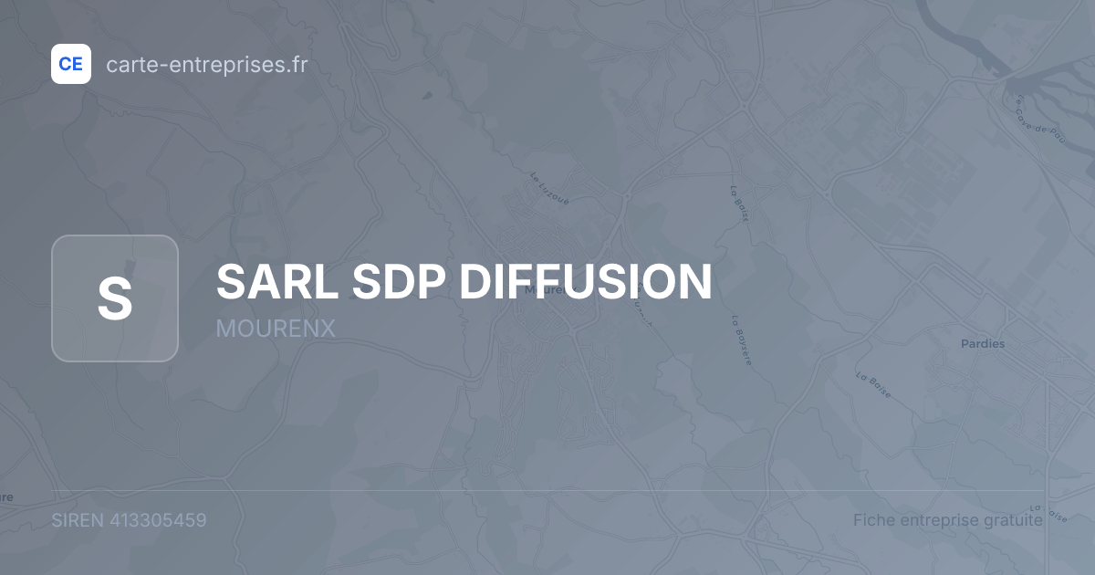 SARL SDP DIFFUSION — 413305459 — fiche entreprise