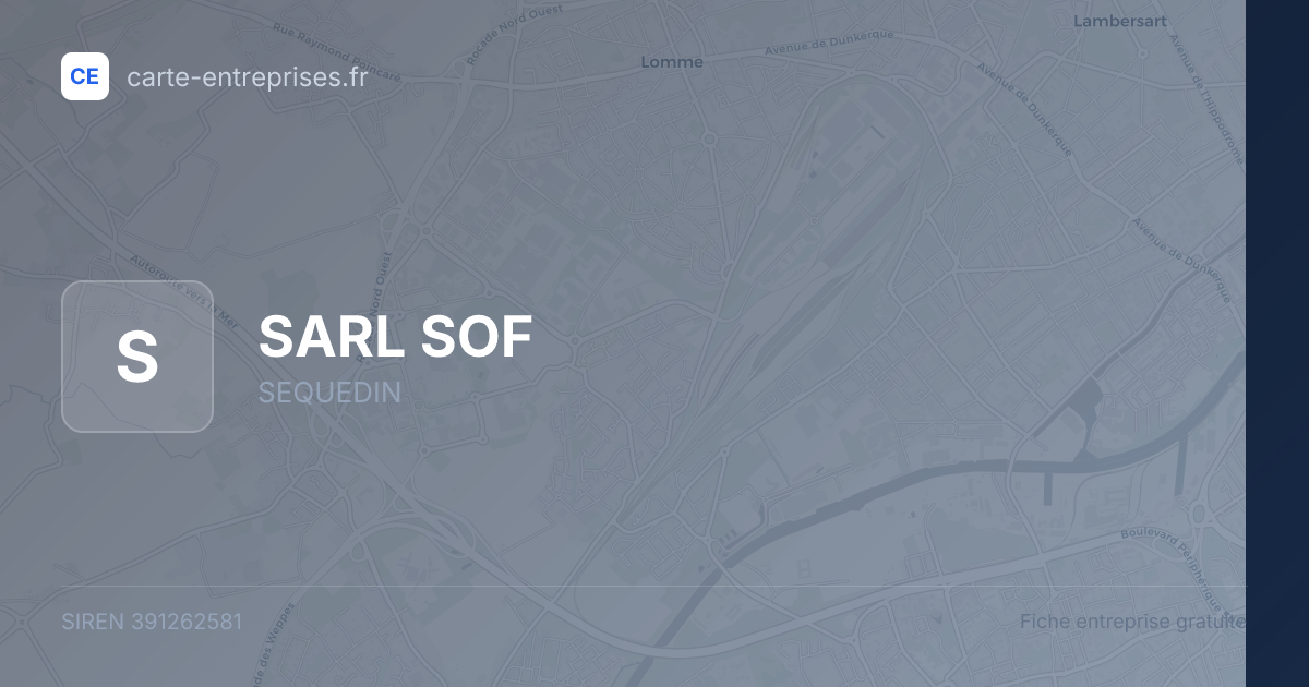 SARL SOF — 391262581 — fiche entreprise