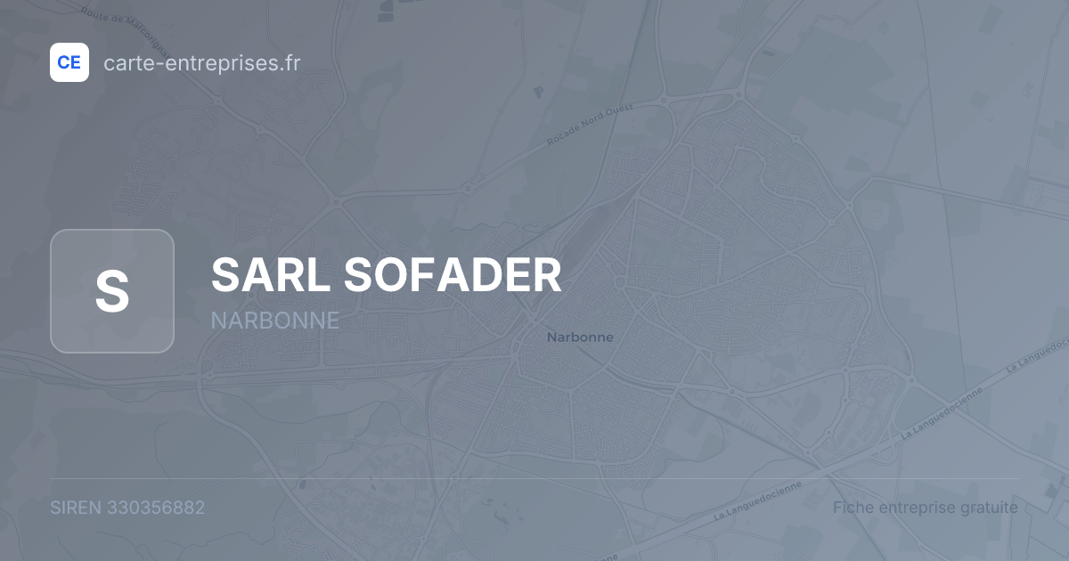 SARL SOFADER — 330356882 — fiche entreprise
