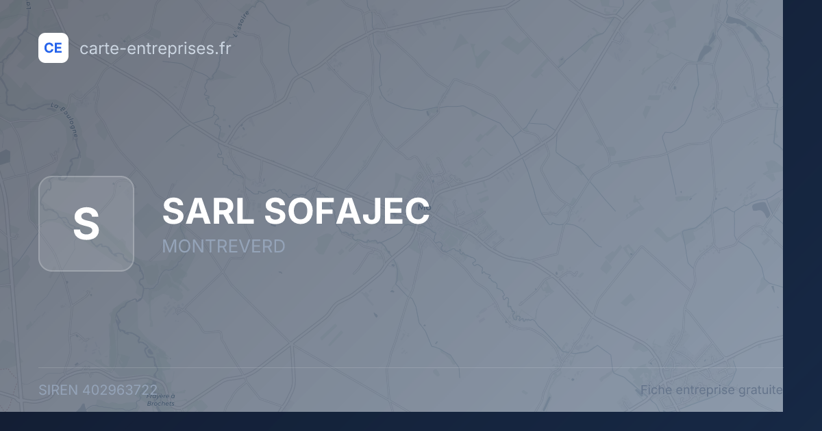 SARL SOFAJEC — 402963722 — fiche entreprise