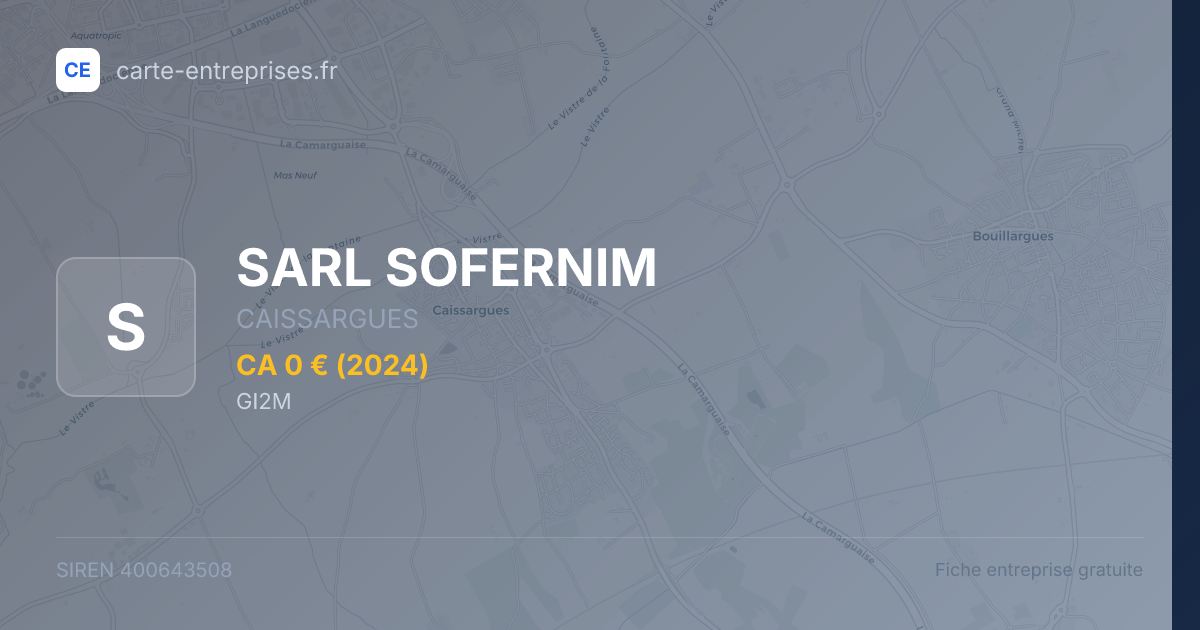 SARL SOFERNIM — 400643508 — fiche entreprise