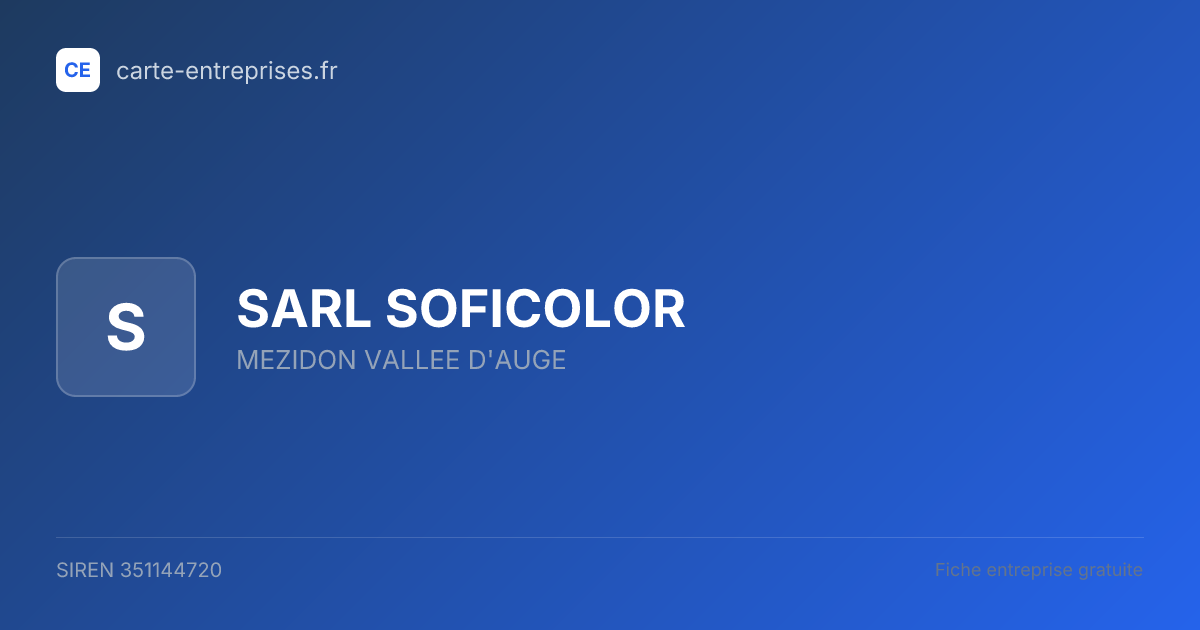 SARL SOFICOLOR — 351144720 — fiche entreprise