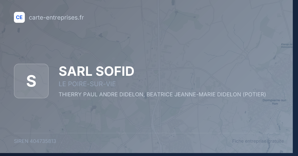 SARL SOFID — 404735813 — fiche entreprise