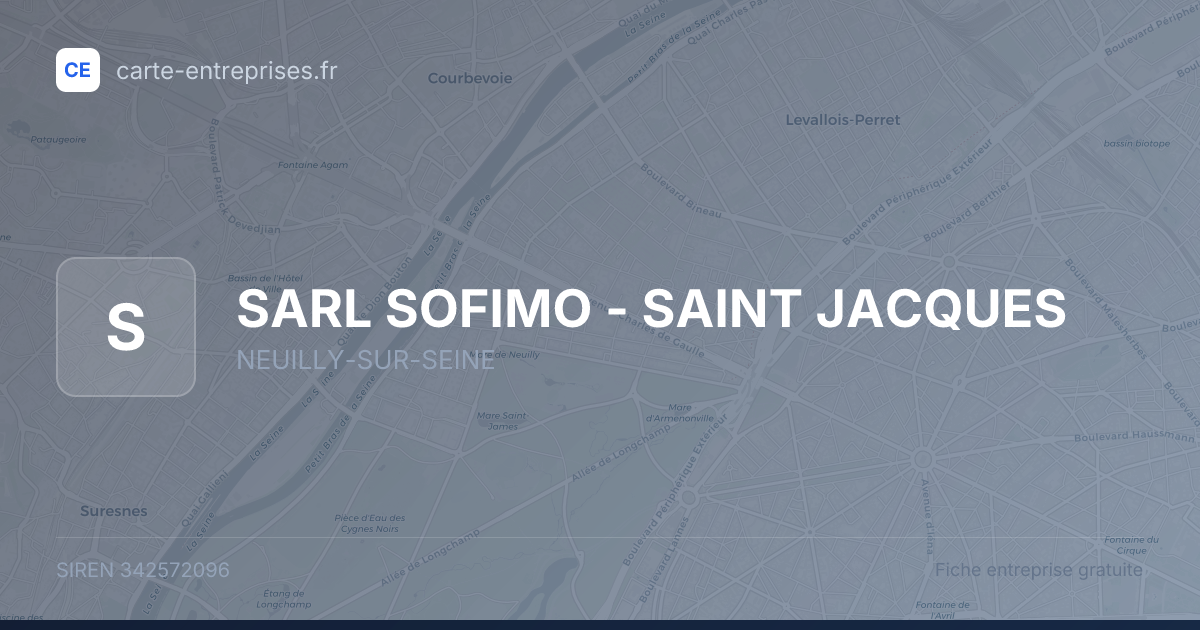 SARL SOFIMO - SAINT JACQUES — 342572096 — fiche entreprise