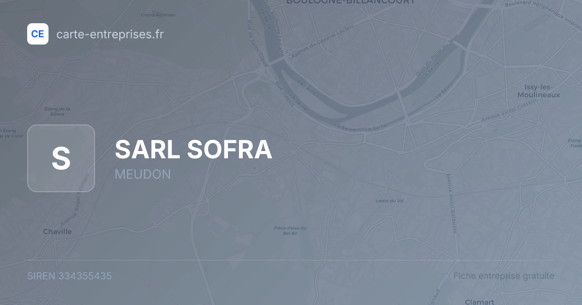 SARL SOFRA — 334355435 — fiche entreprise