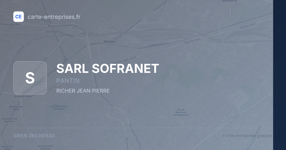 SARL SOFRANET — 394397434 — fiche entreprise
