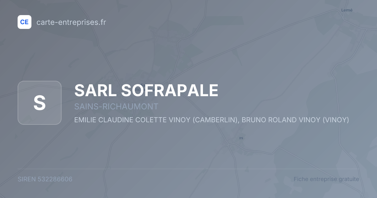 SARL SOFRAPALE — 532286606 — fiche entreprise