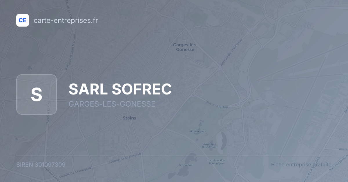 SARL SOFREC — 301097309 — fiche entreprise