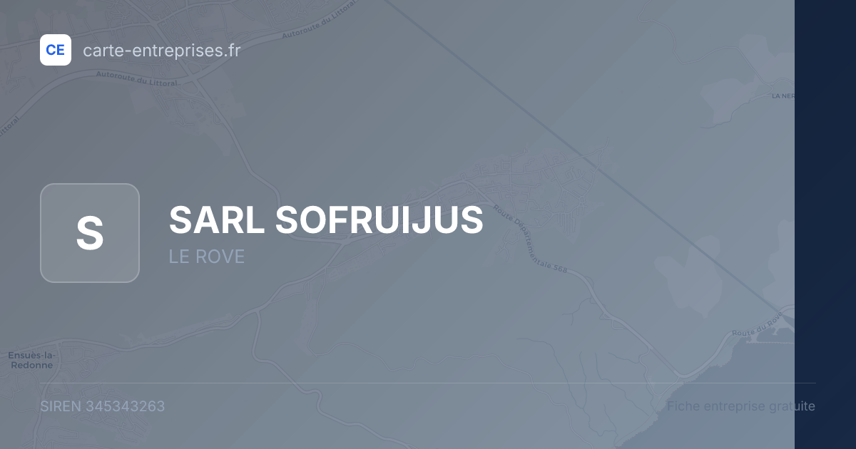 SARL SOFRUIJUS — 345343263 — fiche entreprise