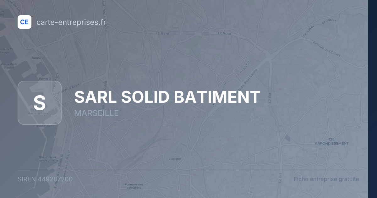 SARL SOLID BATIMENT — 449287200 — fiche entreprise