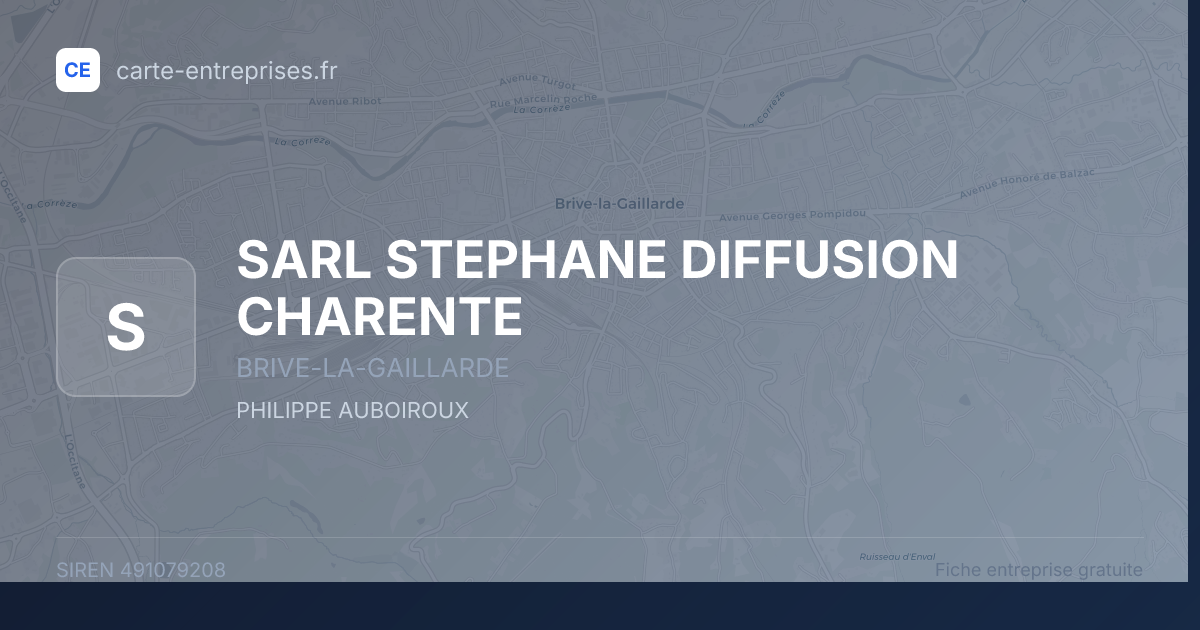 SARL STEPHANE DIFFUSION CHARENTE — 491079208 — fiche entreprise