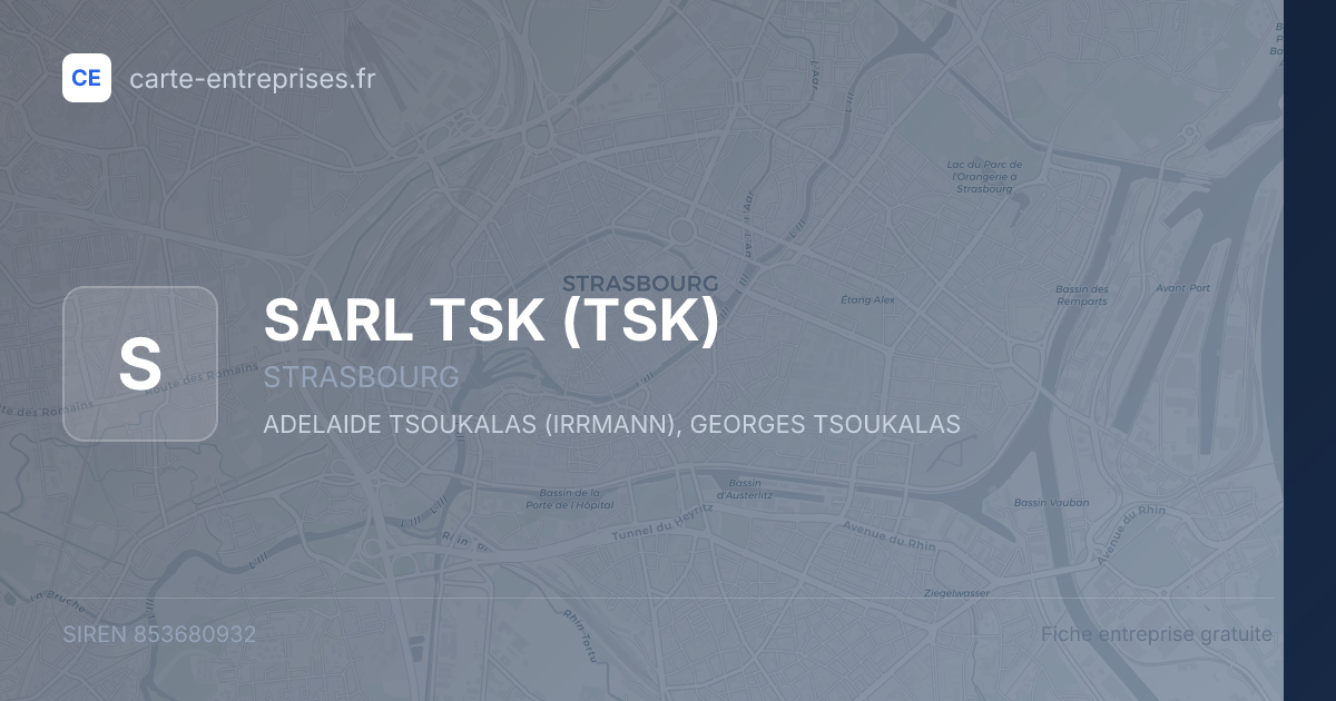 SARL TSK (TSK) — 853680932 — fiche entreprise
