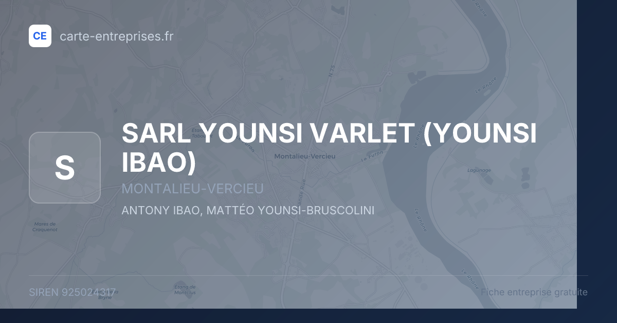 SARL YOUNSI VARLET (YOUNSI IBAO) — 925024317 — fiche entreprise