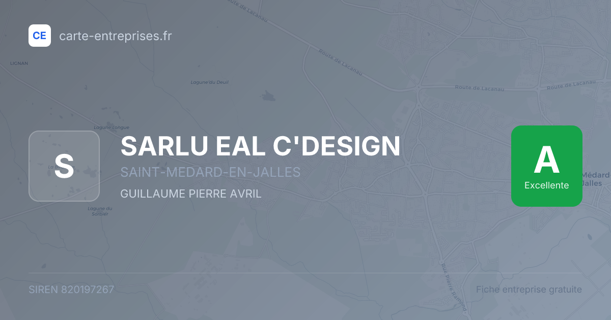 SARLU EAL C'DESIGN — 820197267 — fiche entreprise