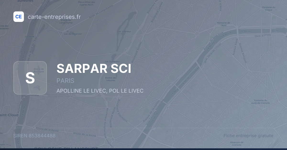 SARPAR SCI — 853844488 — fiche entreprise