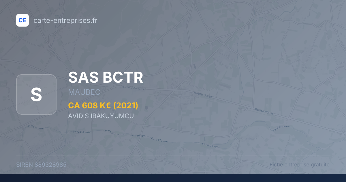SAS BCTR — 889328985 — fiche entreprise