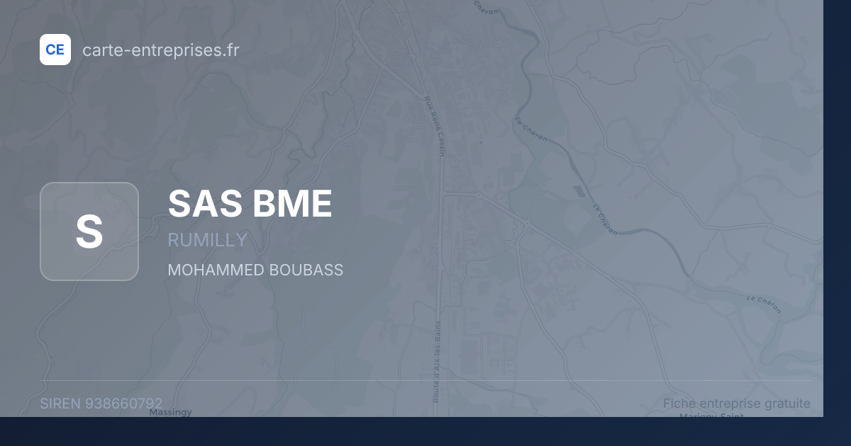 SAS BME — 938660792 — fiche entreprise