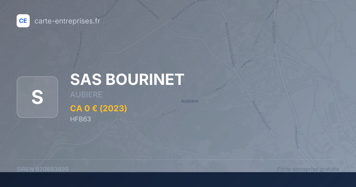 SAS BOURINET — 820893899 — fiche entreprise
