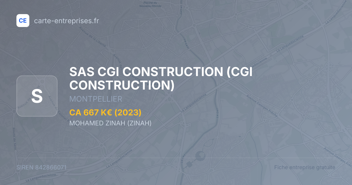 SAS CGI CONSTRUCTION (CGI CONSTRUCTION) — 842866071 — fiche entreprise