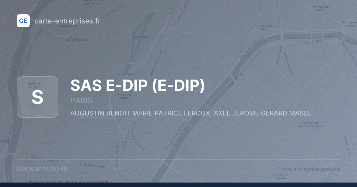 SAS E-DIP (E-DIP) — 912495249 — fiche entreprise