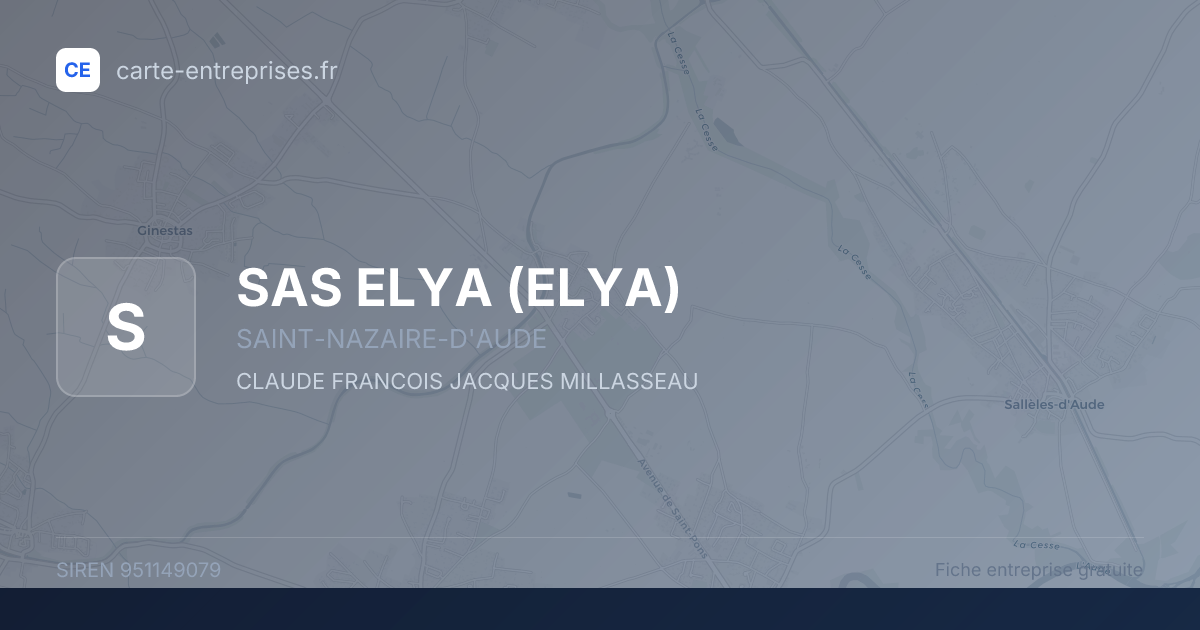 SAS ELYA (ELYA) — 951149079 — fiche entreprise