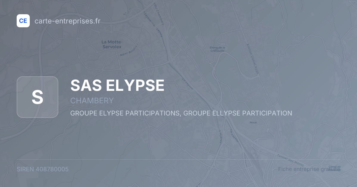 SAS ELYPSE — 408780005 — fiche entreprise