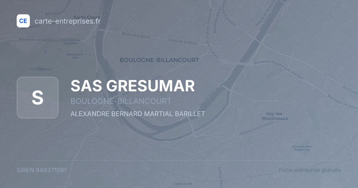 SAS GRESUMAR — 849371091 — fiche entreprise