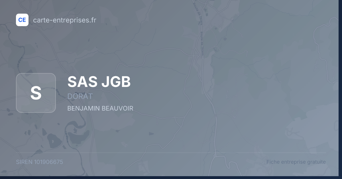 SAS JGB — 101906675 — fiche entreprise