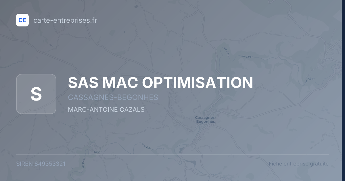 SAS MAC OPTIMISATION — 849353321 — fiche entreprise