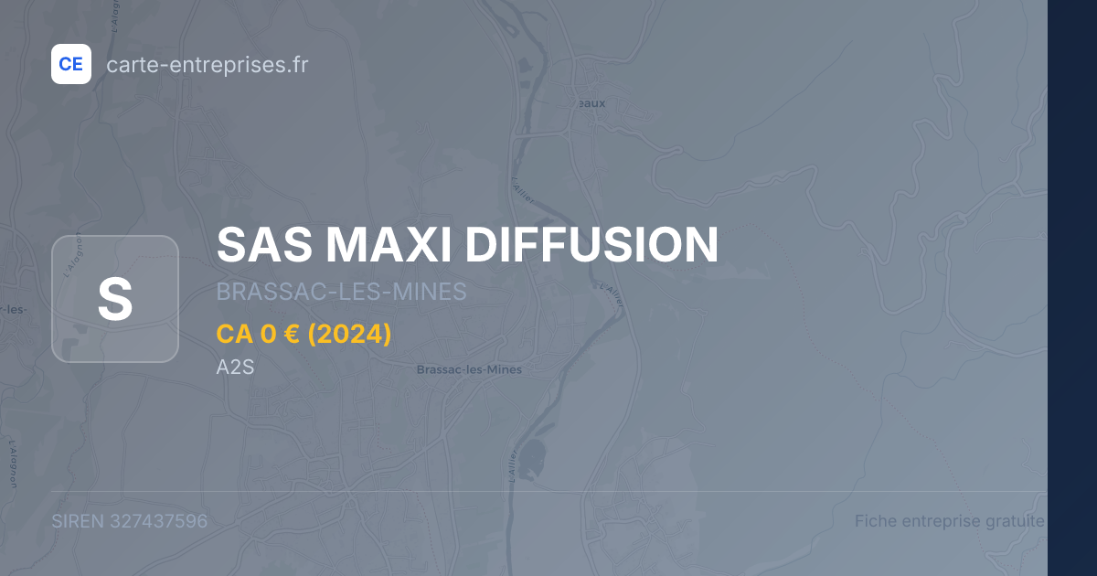 SAS MAXI DIFFUSION — 327437596 — fiche entreprise