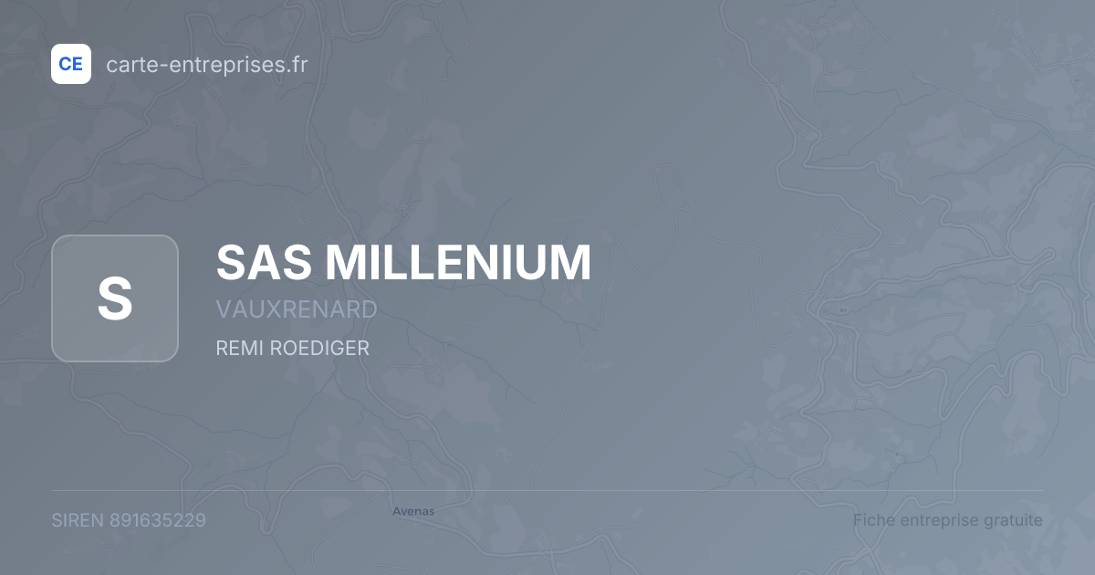 SAS MILLENIUM — 891635229 — fiche entreprise
