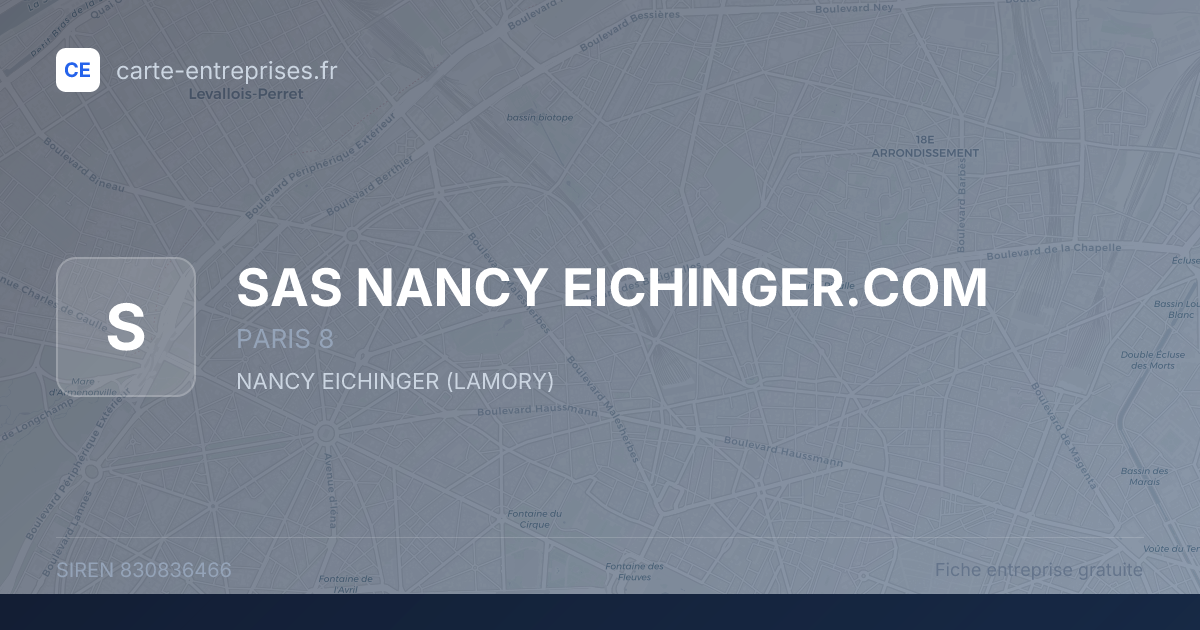 SAS NANCY EICHINGER.COM — 830836466 — fiche entreprise