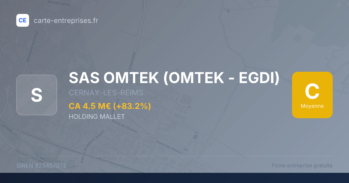 SAS OMTEK (OMTEK - EGDI) — 823457973 — fiche entreprise