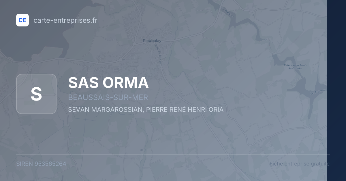 SAS ORMA — 953565264 — fiche entreprise