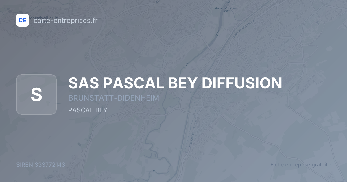 SAS PASCAL BEY DIFFUSION — 333772143 — fiche entreprise