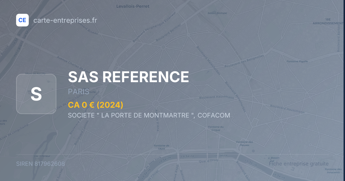 SAS REFERENCE — 817962608 — fiche entreprise