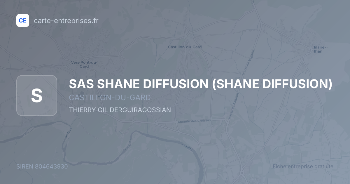 SAS SHANE DIFFUSION (SHANE DIFFUSION) — 804643930 — fiche entreprise