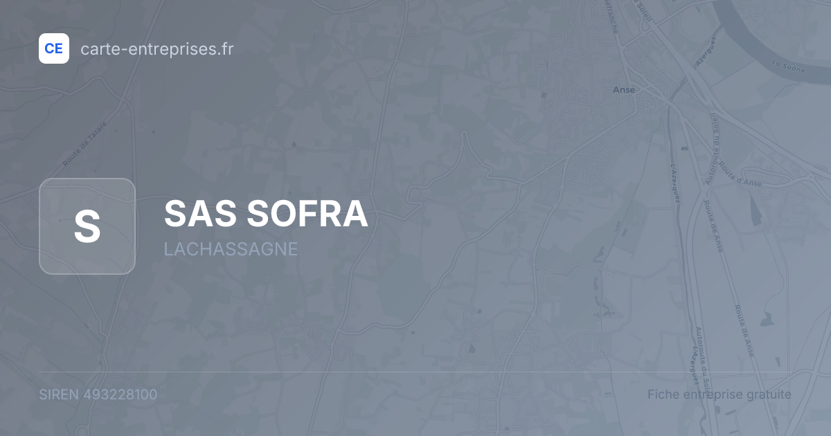 SAS SOFRA — 493228100 — fiche entreprise