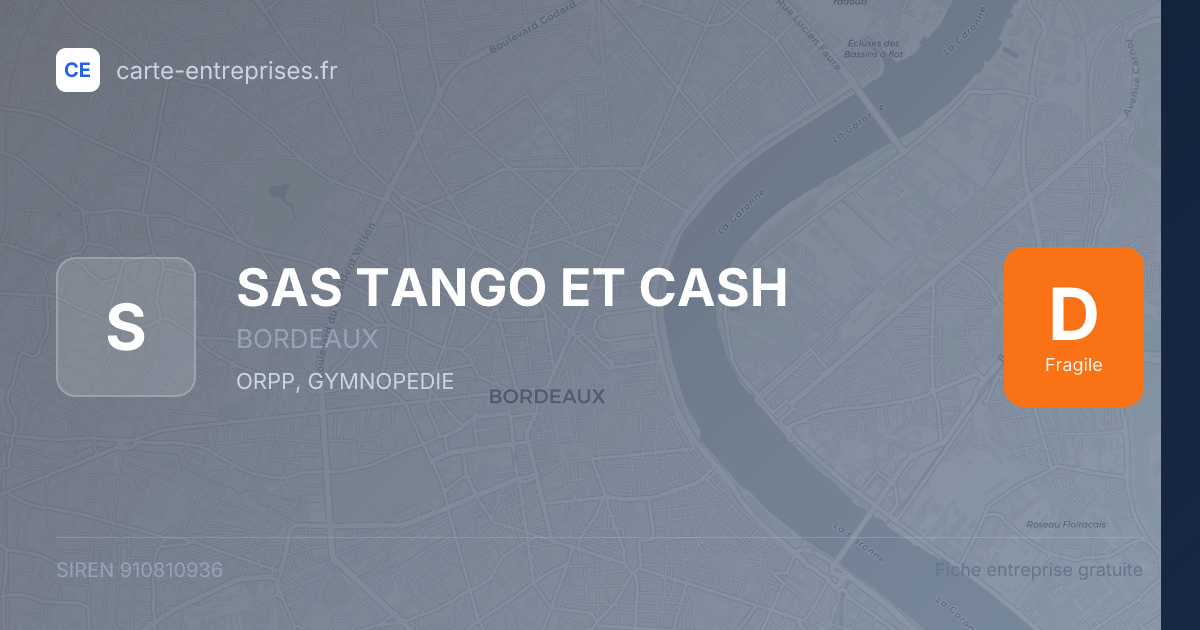 SAS TANGO ET CASH — 910810936 — fiche entreprise