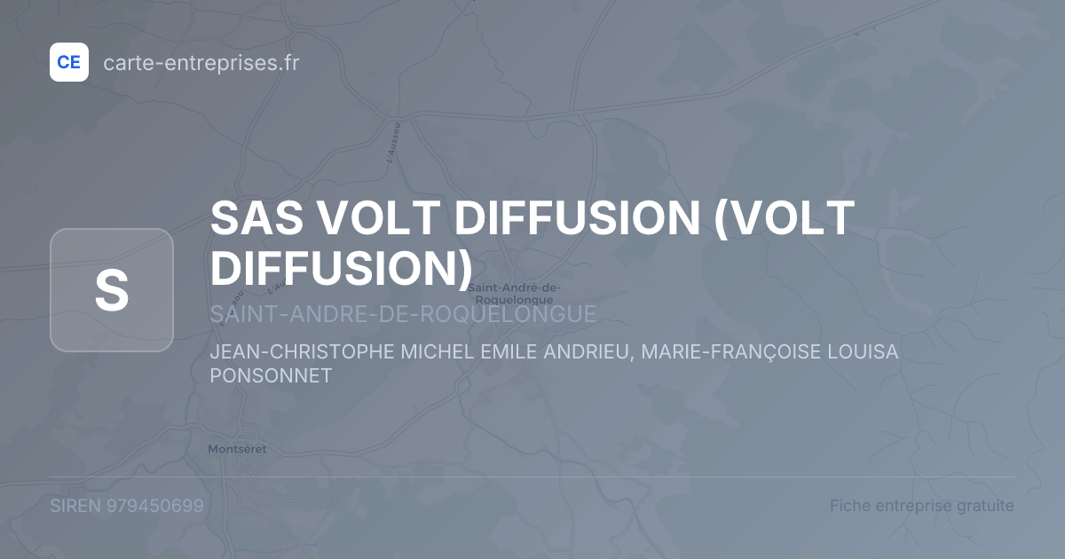 SAS VOLT DIFFUSION (VOLT DIFFUSION) — 979450699 — fiche entreprise