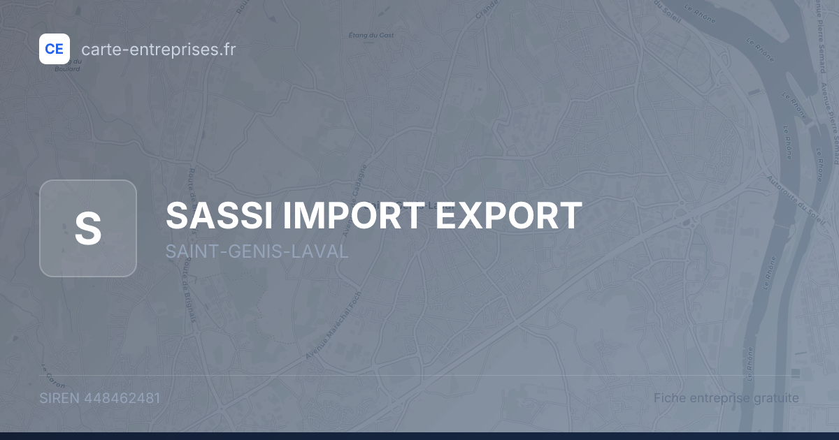 SASSI IMPORT EXPORT — 448462481 — fiche entreprise