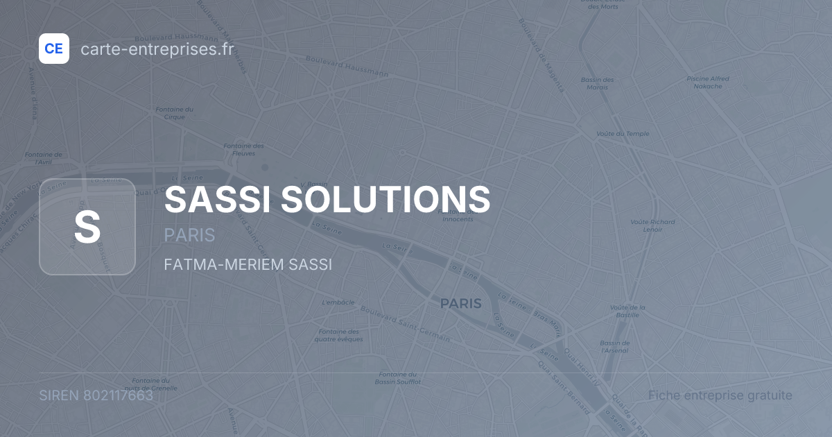 SASSI SOLUTIONS — 802117663 — fiche entreprise